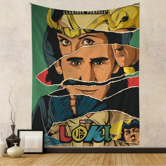 Loki-tapet – collage med Glorious Purpose