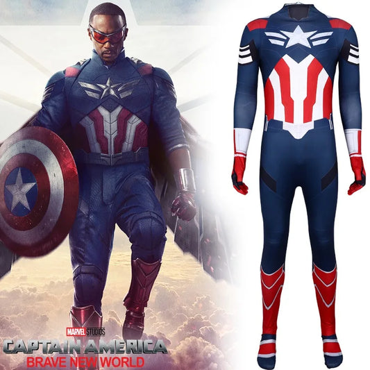 Captain America Sam Wilson-cosplaydräkt – Brave New World