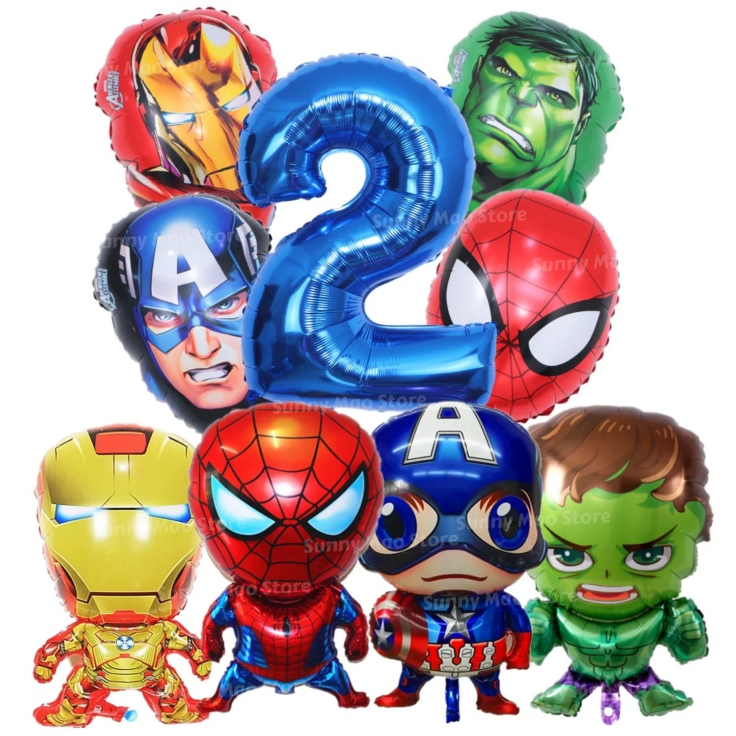 Dekorační sada k narozeninám Avengers – balónky s čísly Iron Man Spider-Man