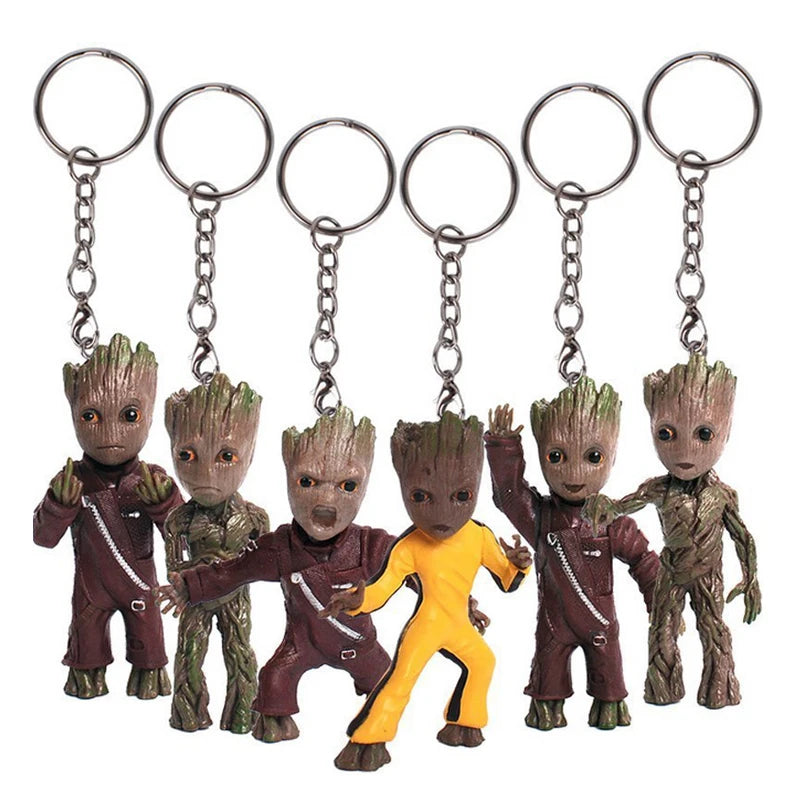 Breloc Baby Groot, figurină 3D - Colecție cu diverse costume