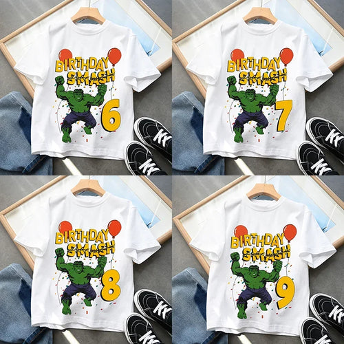 Hulk-födelsedags-T-shirt – Smash med siffra för barn