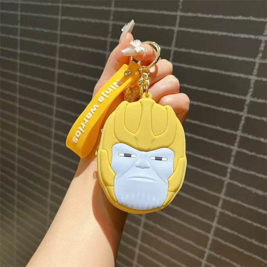 Portofel din silicon Avengers Thanos - față gri cu cască aurie