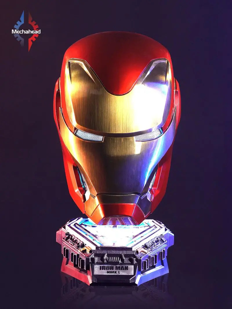 Iron Man Avengers-hjelm – motoriseret rødt og guldfarvet MK50-cosplay