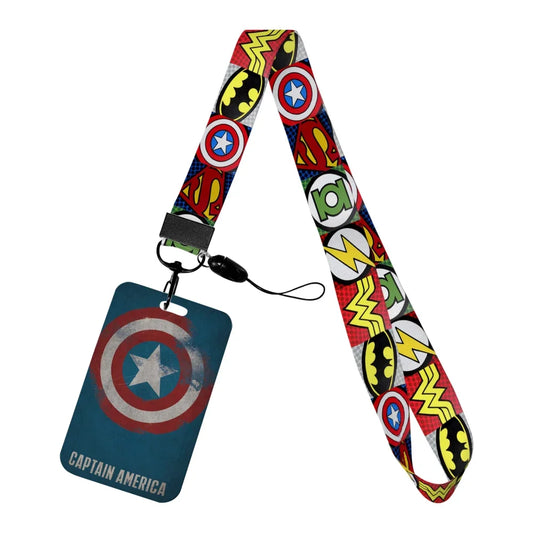 Captain America-badgeholder – flerfarvede tegneserielogoer