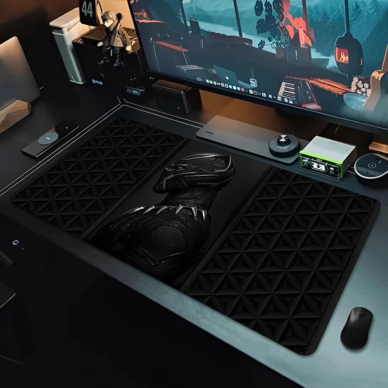 XXL gamingmussemåtte Black Panther – monokrom sort til skrivebord