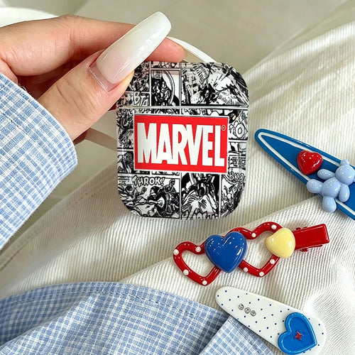 Marvel Comics-fodral för AirPods – Svartvitt serietidningsmotiv