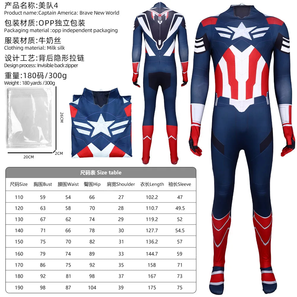 Captain America Sam Wilson-cosplaydragt – Brave New World