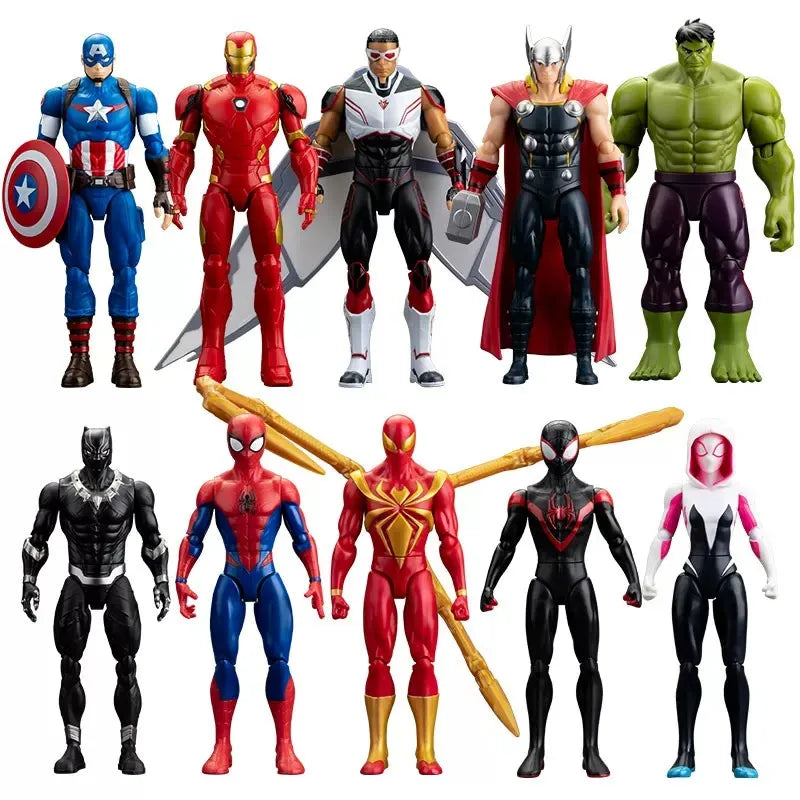 Avengers készlet – több karakteres kollekció: Iron Man, Thor, Hulk, Spider-Man, 18 cm