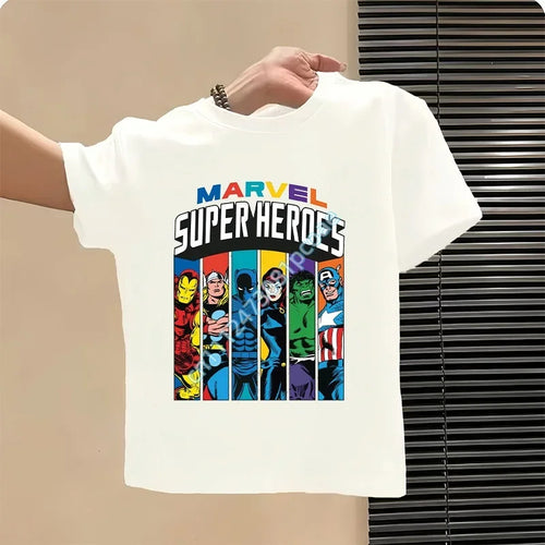 Kids' Avengers Super Heroes Portraits T-Shirt - White