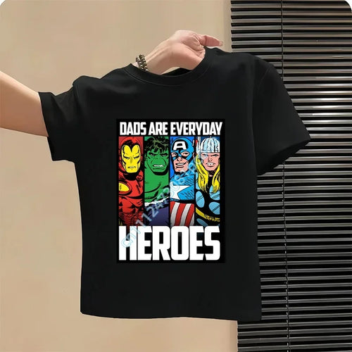 Avengers T-shirt til børn – Heroes-design, sort