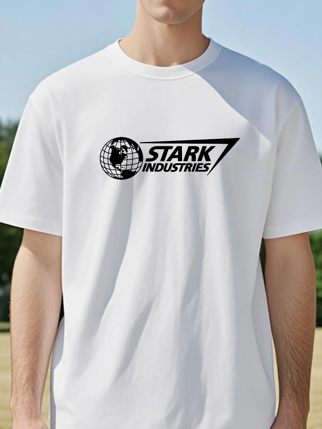 Stark Industries-T-shirt – sort oversized med logo