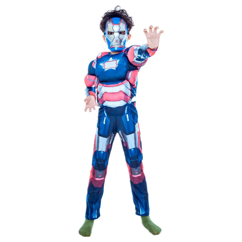 Iron Patriot-cosplaydräkt för barn - muskulös overall