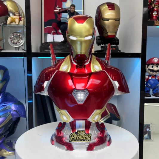 Busto Luminoso em Resina do Iron Man MK50 - Base de Infinity War