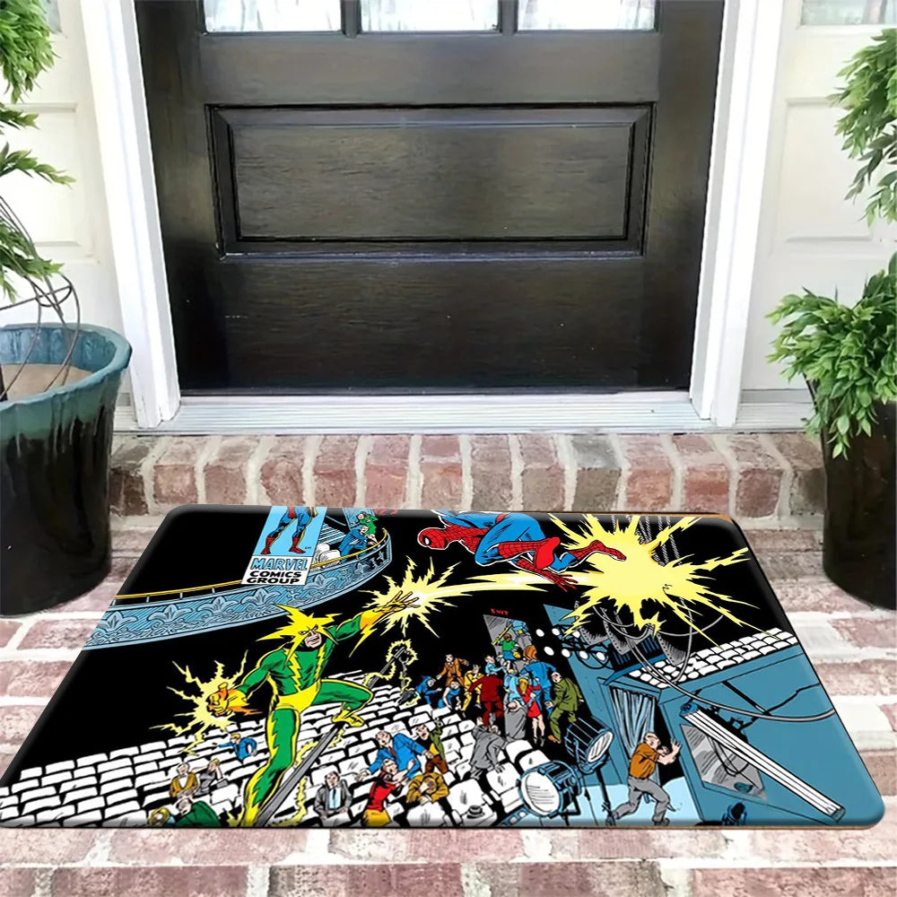Marvel Avengers Rug - Multicolored Comics Mosaic Design