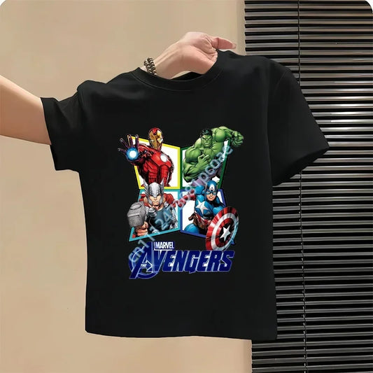 T-shirt pour enfant Avengers - Design groupe complet Noir