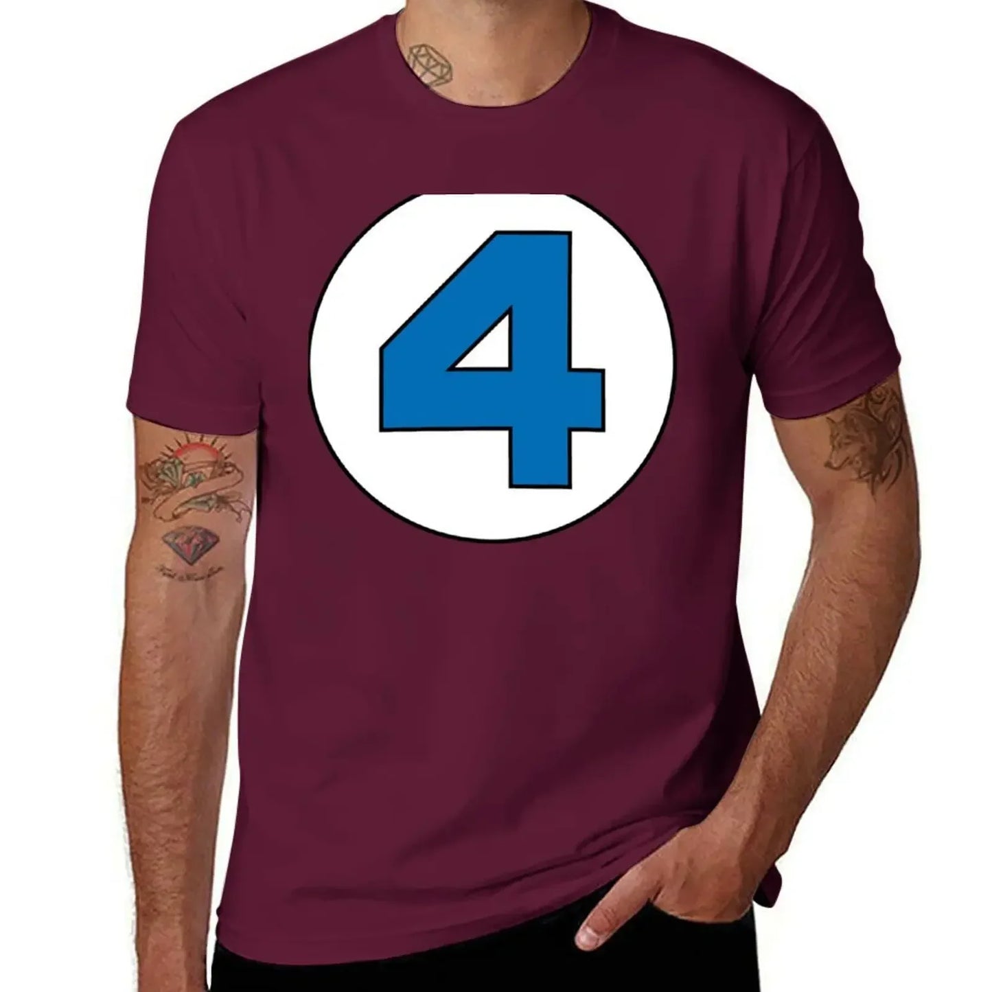 T-shirt The Fantastic 4 – stor rund logotyp i svart, oversize