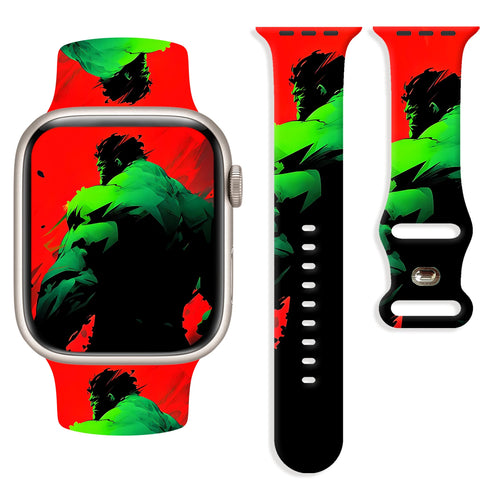 Pulseira para Apple Watch Hulk - Silhueta artística vermelha e preta