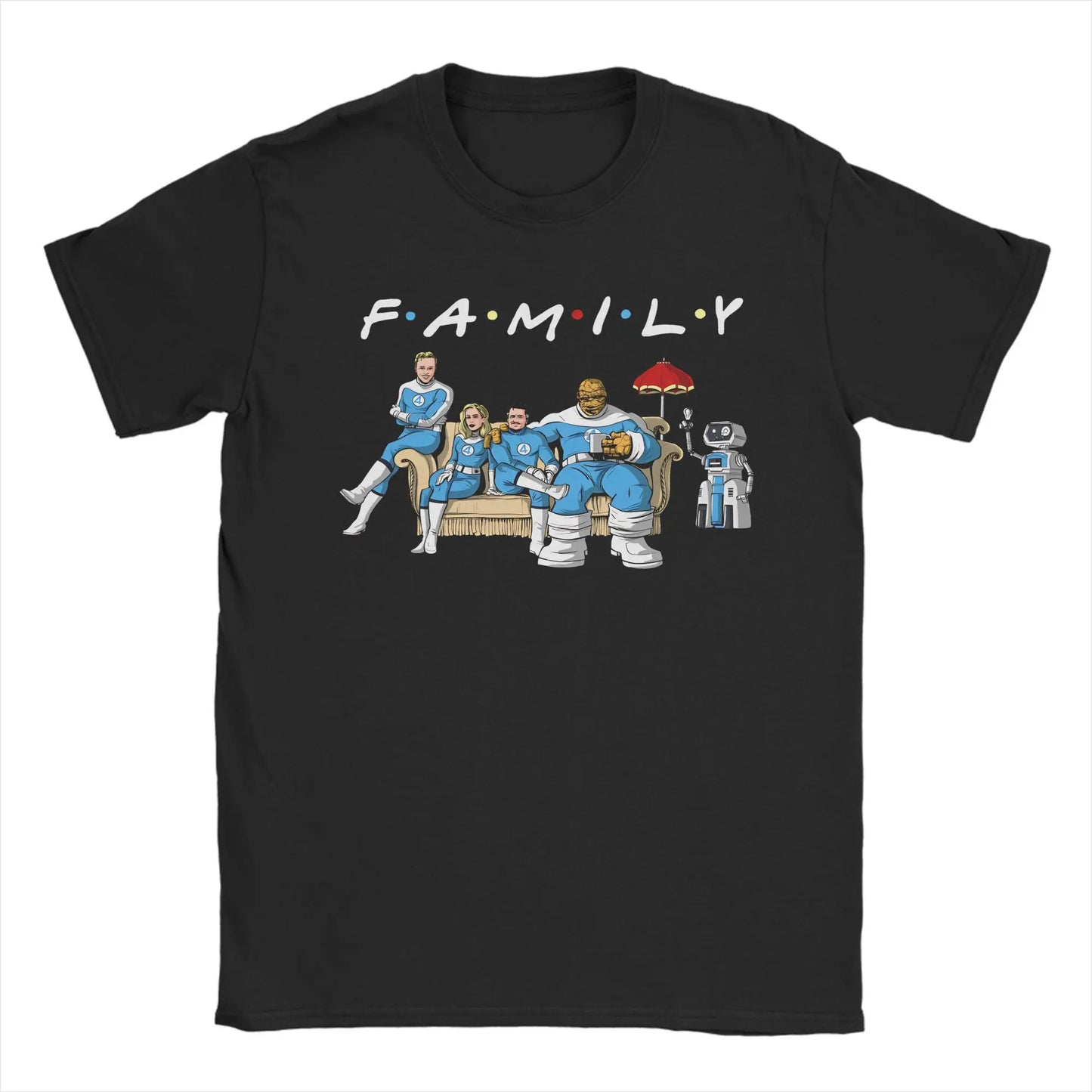 T-shirt The Fantastic 4 First Steps – poster rétro bleu unisexe
