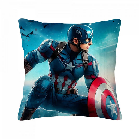 Captain America díszpárnahuzat – város feletti ugrás