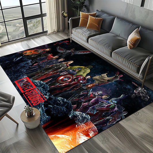 Covoraș Avengers 3D – design echipă întunecată roșie