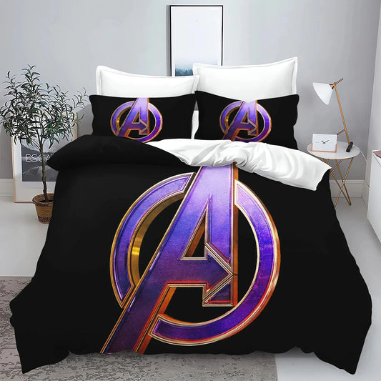 Povlečení Avengers – zlaté logo na černém pozadí