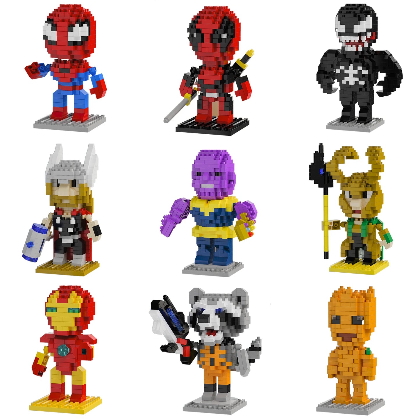 Avengers chibi Vasember építőkockák – teljes arcot fedő maszkkal