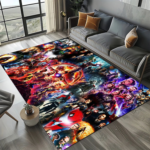 3D Avengers Rug - Multicolor Team Design