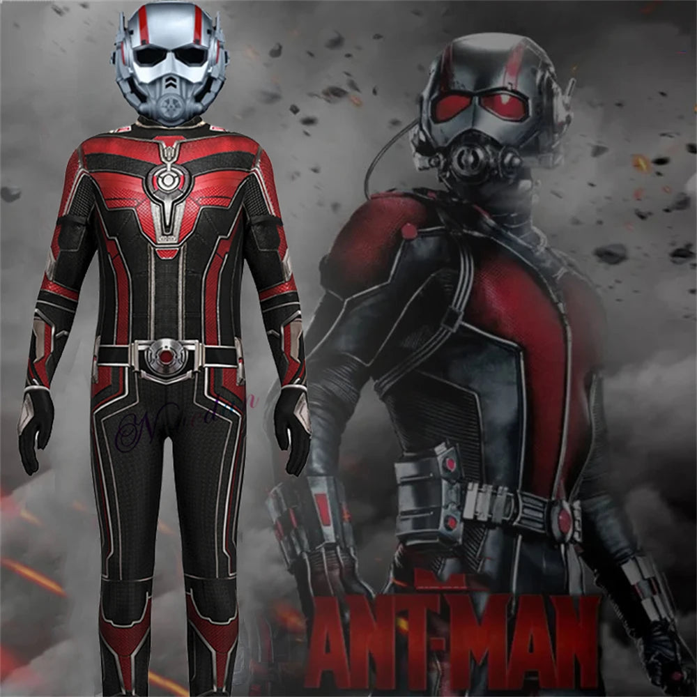 Ant-Man-kostume – Rød og sort dragt med maske