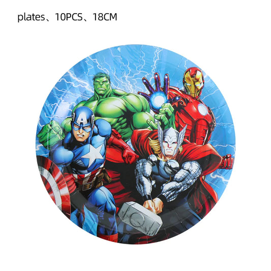 Narozeninová výzdoba Avengers – talíře 7pouce x10