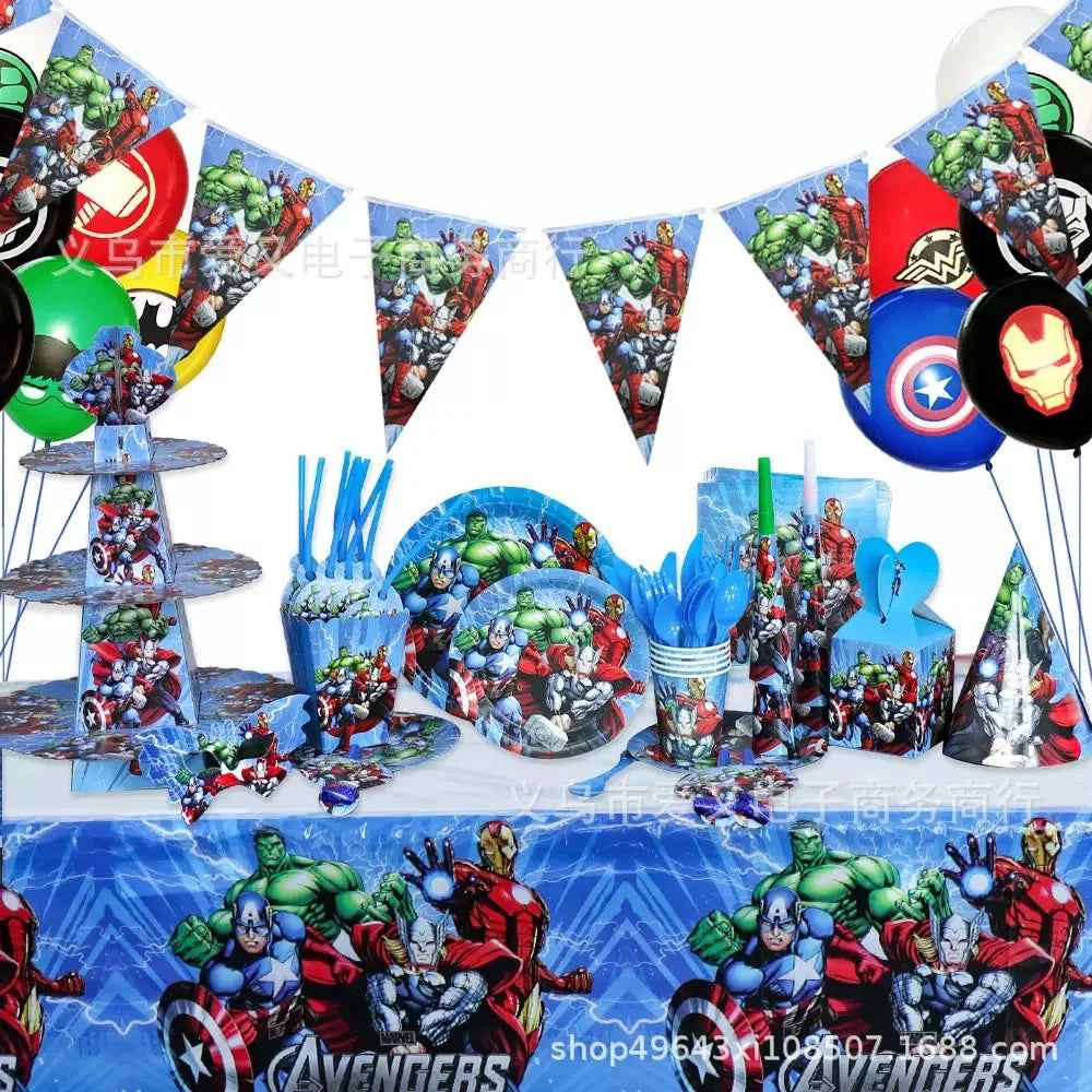 Decorațiuni pentru aniversare Avengers - Paie din PVC x8