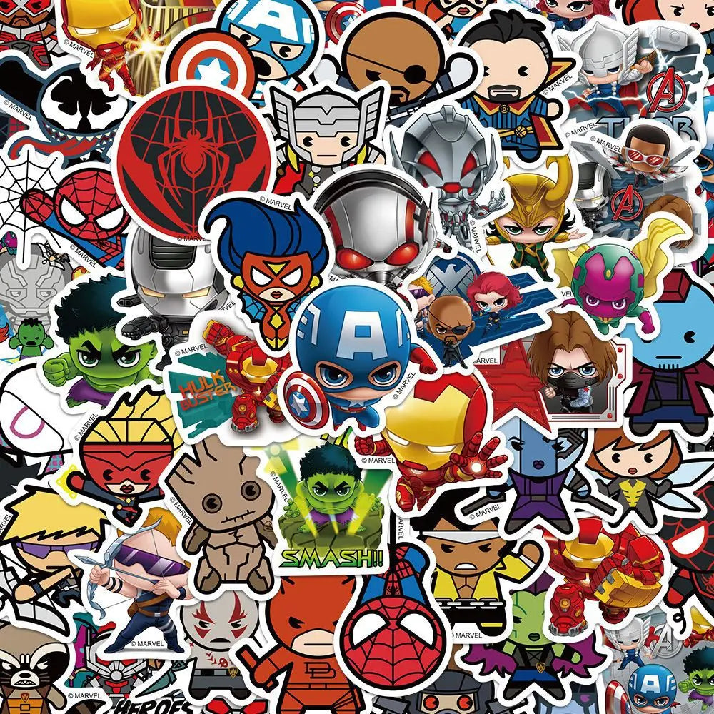 Autocolantes Avengers - Conjunto de 50 autocolantes impermeáveis
