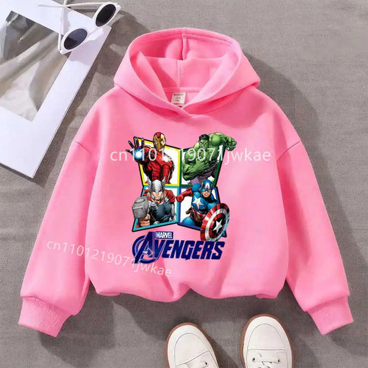 Kids' Avengers Hoodie Diamond 4 Heroes - Pink