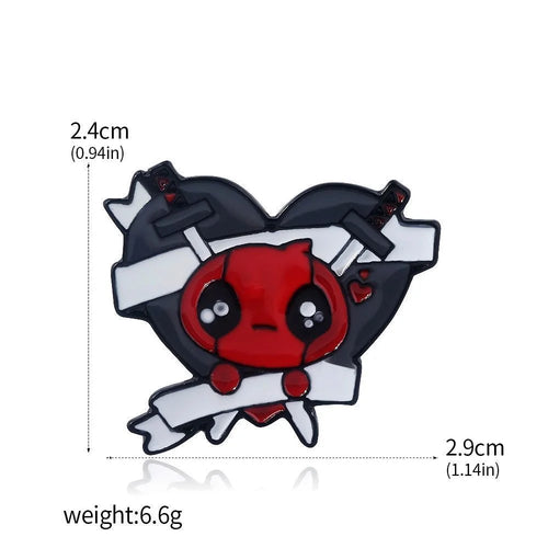 Deadpool Pin - Heart with Crossed Swords