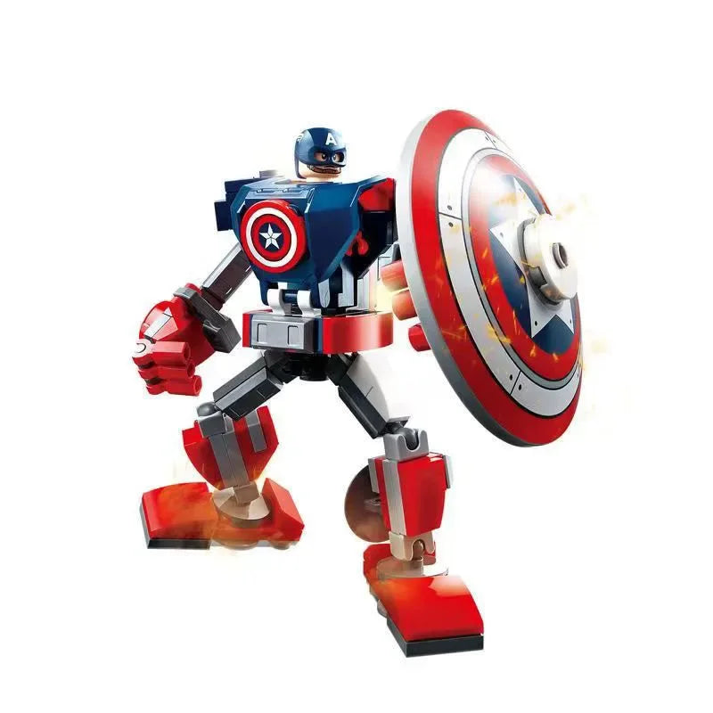 Byggblockset med Avengers-mecha – Captain America, Hulk, Wolverine och Thanos