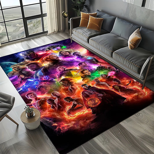 Covoraș Avengers 3D – design siluetă cu flăcări violete