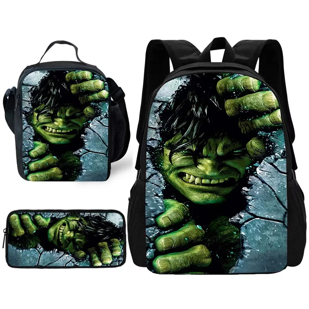 Set batohu Hulk – tvář vystupující z popraskané kamenné zdi