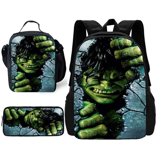 Set batohu Hulk – tvář vystupující z popraskané kamenné zdi