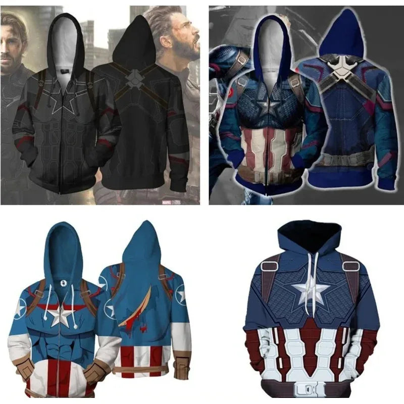 Hanorac cu glugă Avengers Captain America – cosplay 3D