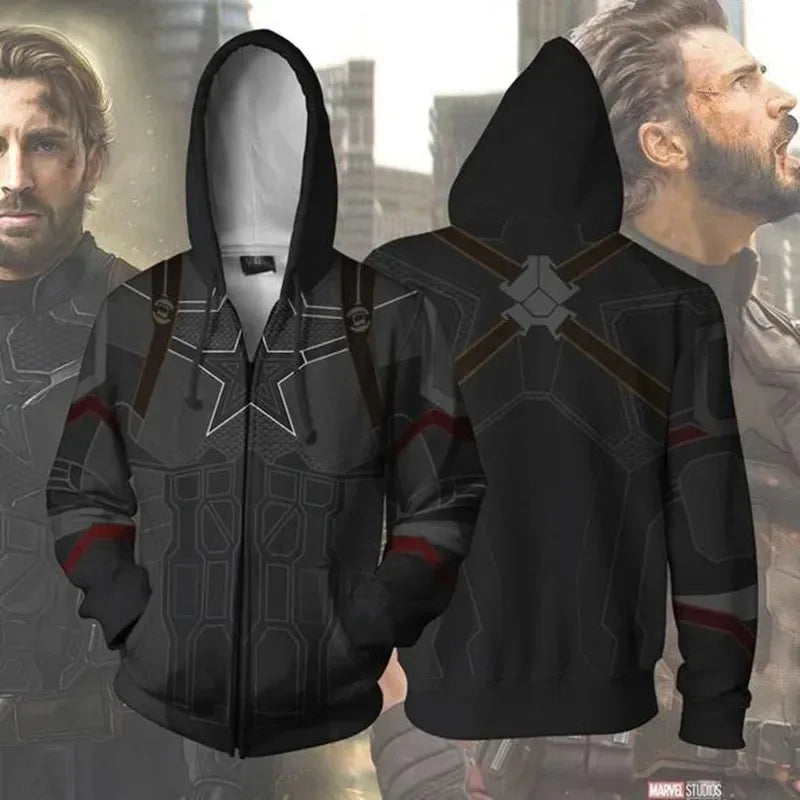 Hanorac cu glugă Avengers Captain America – cosplay 3D
