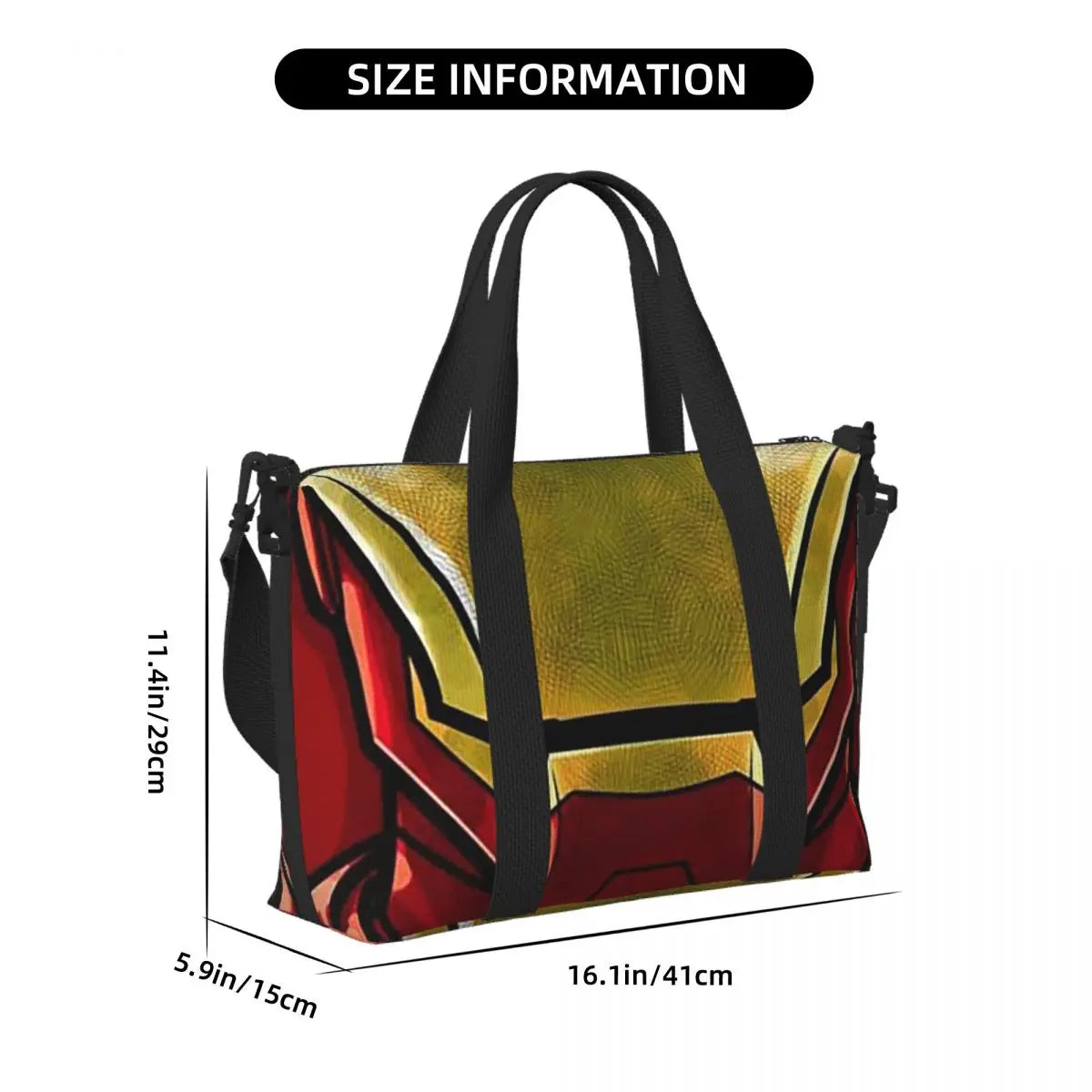 Iron Man Tote Bag - Large Red & Gold Mask Design