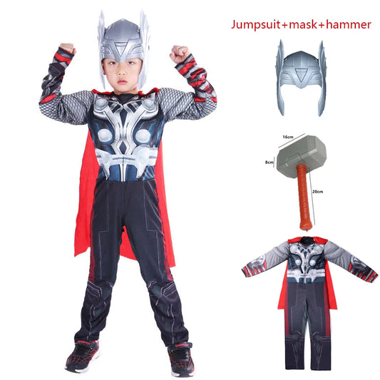 Costum Avengers Thor – cosplay pentru copii, cu ciocan și cască