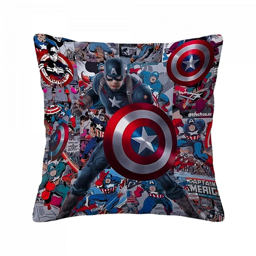 Captain America díszpárnahuzat – pajzsos kollázs