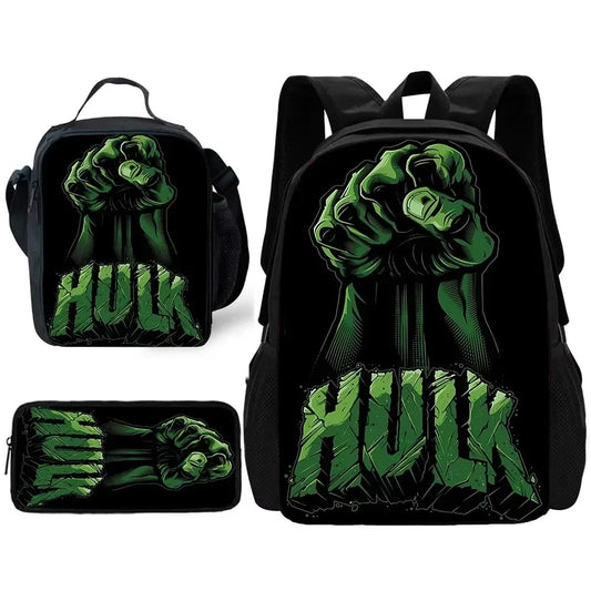 Hulk-ryggsäcksset – vektorknuten näve med texten HULK