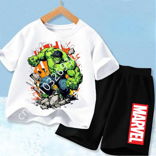 Bosszúállók Hulk gyermekpóló – fehér felső, fekete rövidnadrág