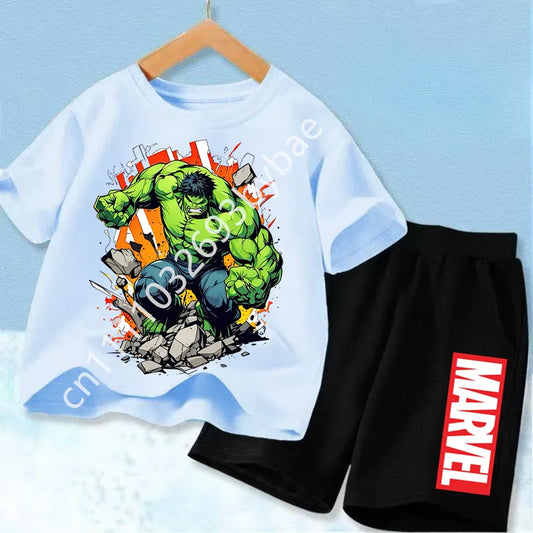 Bosszúállók Hulk gyermekpóló – égkék felső, fekete rövidnadrág