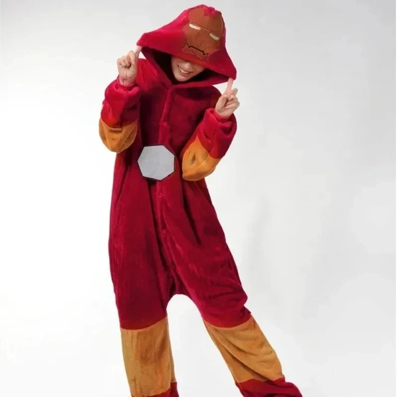 Pyžamo Iron Man – kigurumi overal s kapucí