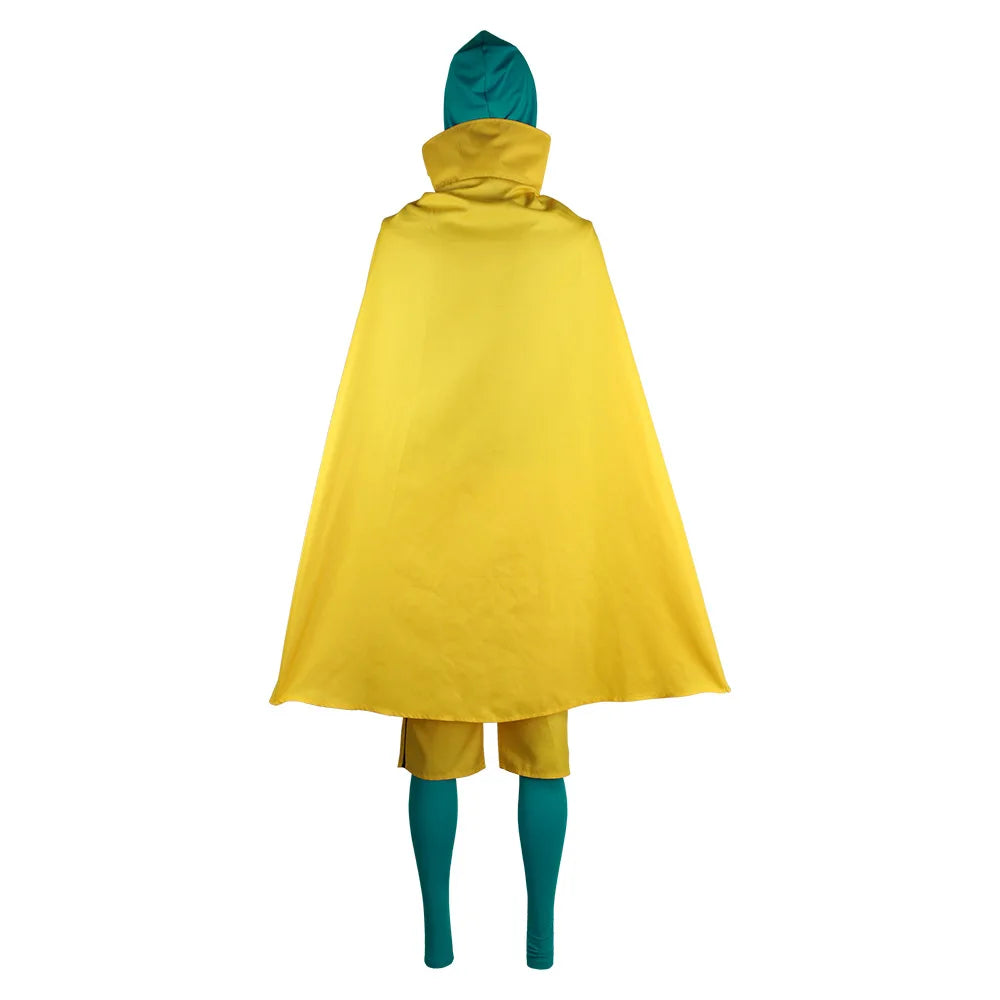 Vision Costume - Turquoise and Yellow Suit with Cape