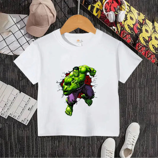Hulk Kids T-Shirt - Smashing Through White Brick Wall