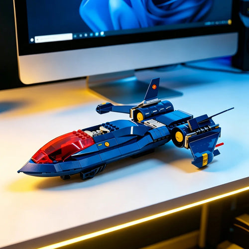 Brinquedo de blocos de construção do avião X-Jet Blackbird - Modelo Avengers X-Men