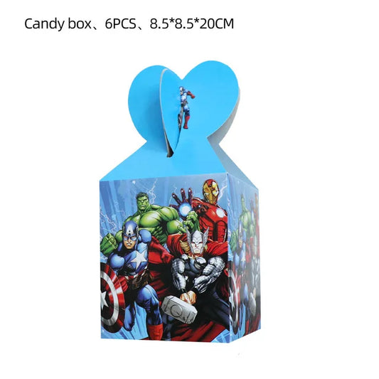 Avengers narozeninová dekorace – krabičky na bonbony x6
